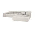 ECKSOFA in Flachgewebe Beige  - Beige/Schwarz, Design, Kunststoff/Textil (317/213cm) - Hom`in