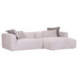 ECKSOFA Beige Chenille  - Beige/Schwarz, Design, Kunststoff/Textil (280/175cm) - Landscape