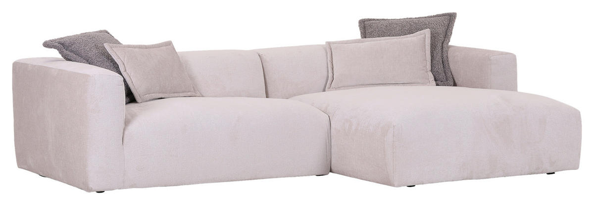 ECKSOFA Beige Chenille  - Beige/Schwarz, Design, Kunststoff/Textil (280/175cm) - Landscape