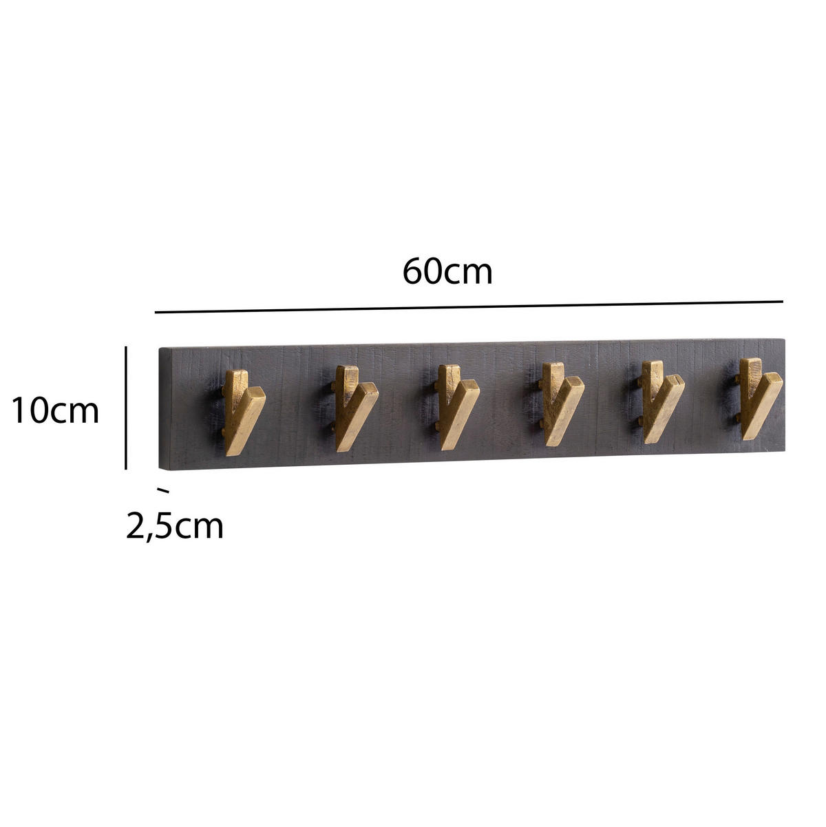 STENSKI OBEŠALNIK - črna, Trendi, les (60/10/8cm) - MID.YOU