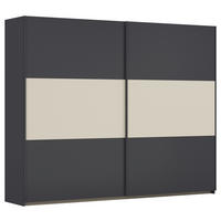 SCHWEBETÜRENSCHRANK 261/210/59 cm 2-türig Grau, Alufarben, Champagner  - Champagner/Alufarben, MODERN, Holzwerkstoff/Metall (261/210/59cm) - Rauch Möbel