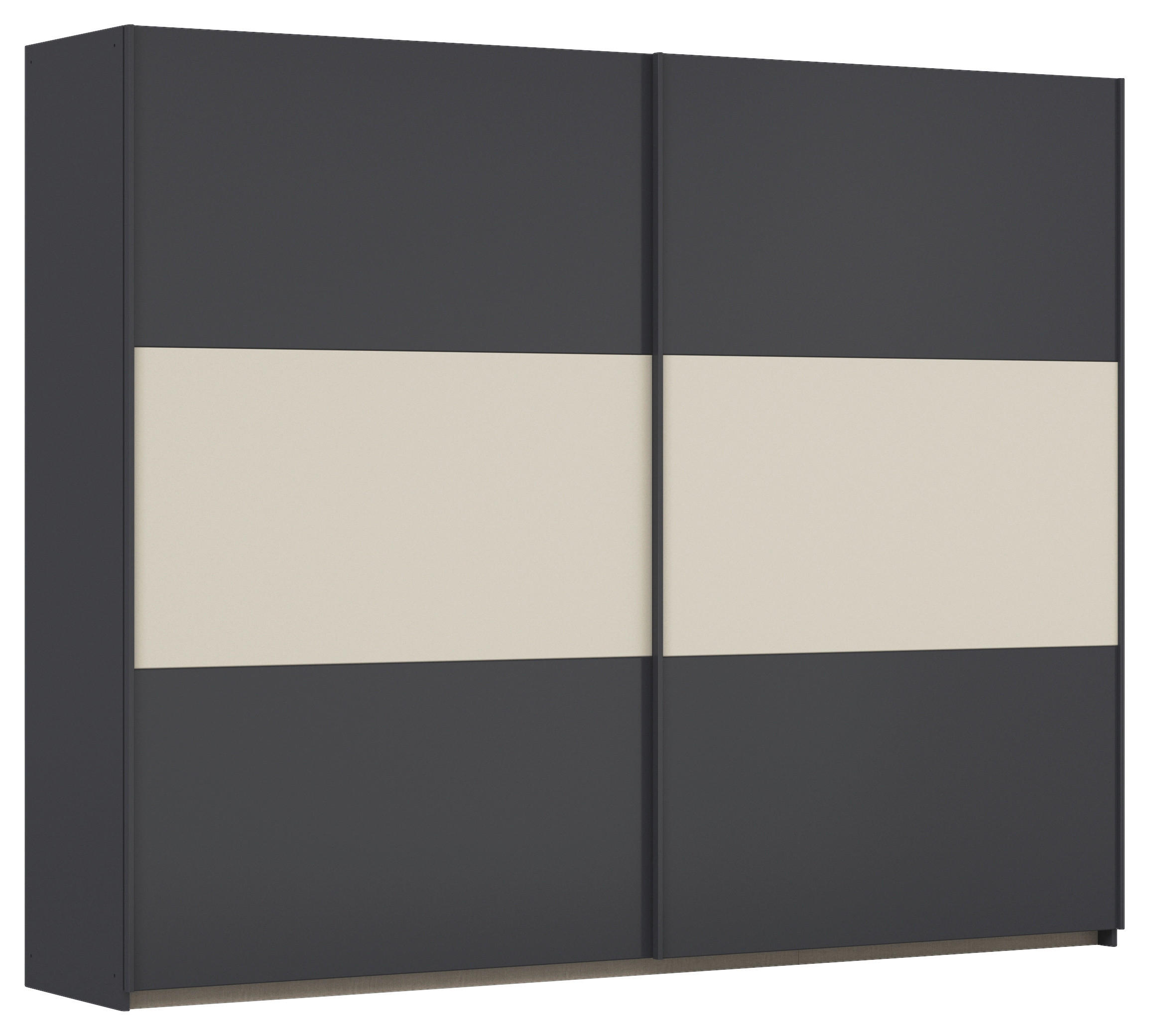 Schwebetürenschrank Neo Grau Champagner B: 261 cm