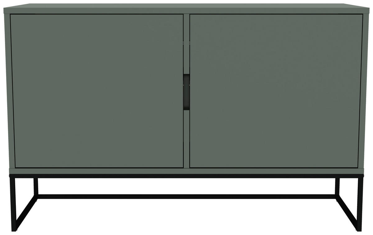 KOMMODE 118/76/43 cm  - Dunkelgrün/Schwarz, Design, Holzwerkstoff/Metall (118/76/43cm)