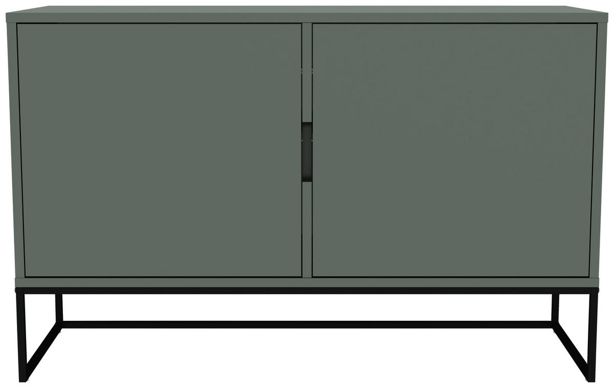 KOMMODE Lipp  in 118/76/43 cm  - Dunkelgrün/Schwarz, Design, Holzwerkstoff/Metall (118/76/43cm)