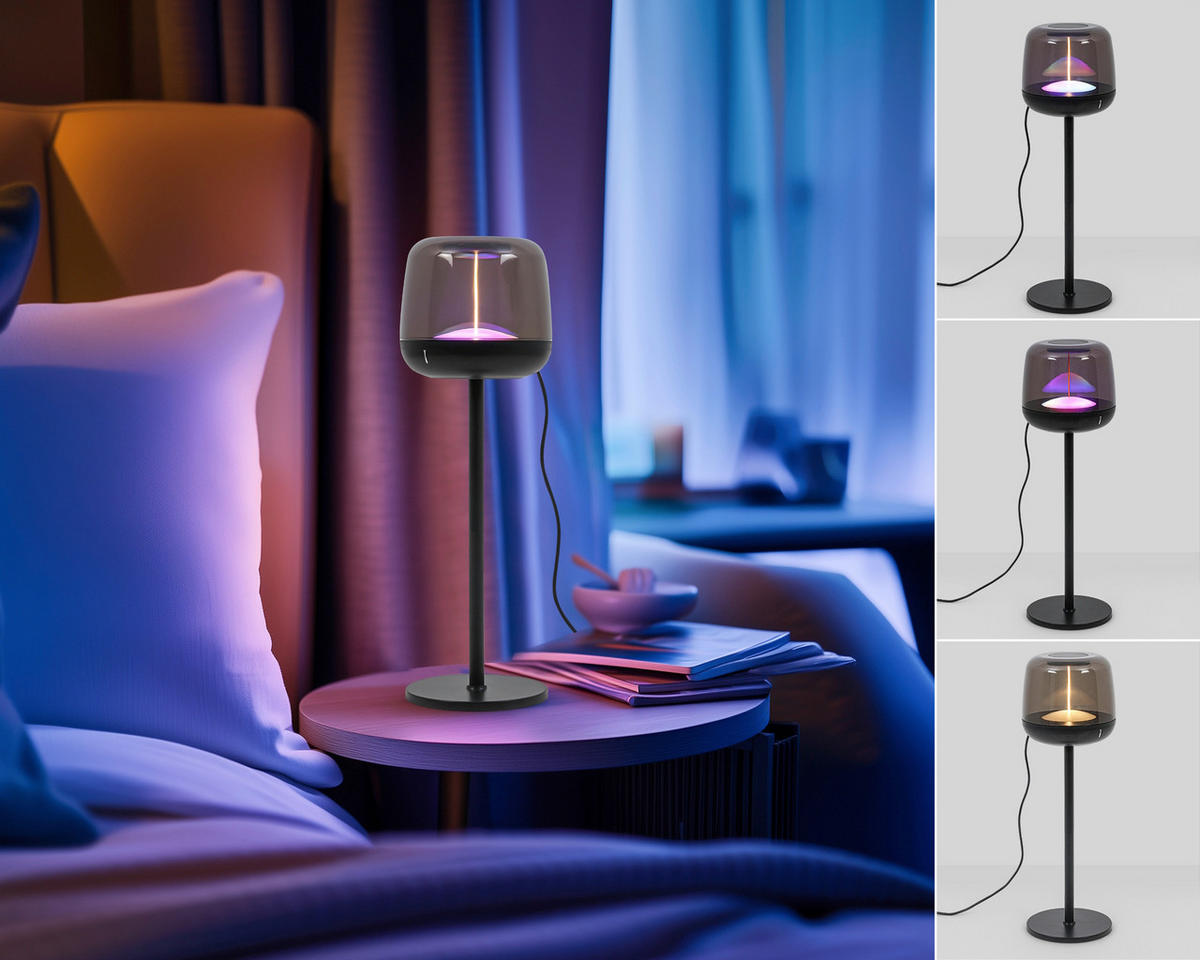 NAMIZNA SVETILKA ZA POLNJENJE        11,5/36,7 cm       - črna/prosojno, Trend, kovina/umetna masa (11,5/36,7cm) - Novel