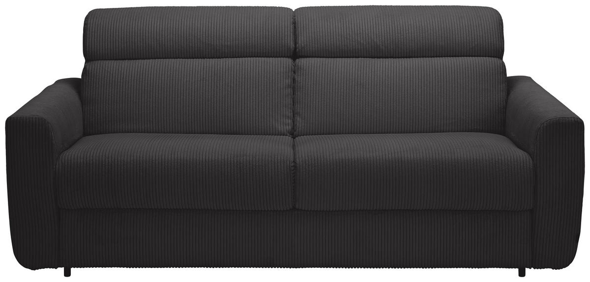 SCHLAFSOFA Cord Dunkelgrau  - Dunkelgrau/Schwarz, Design, Kunststoff/Textil (200/84/98cm) - Novel