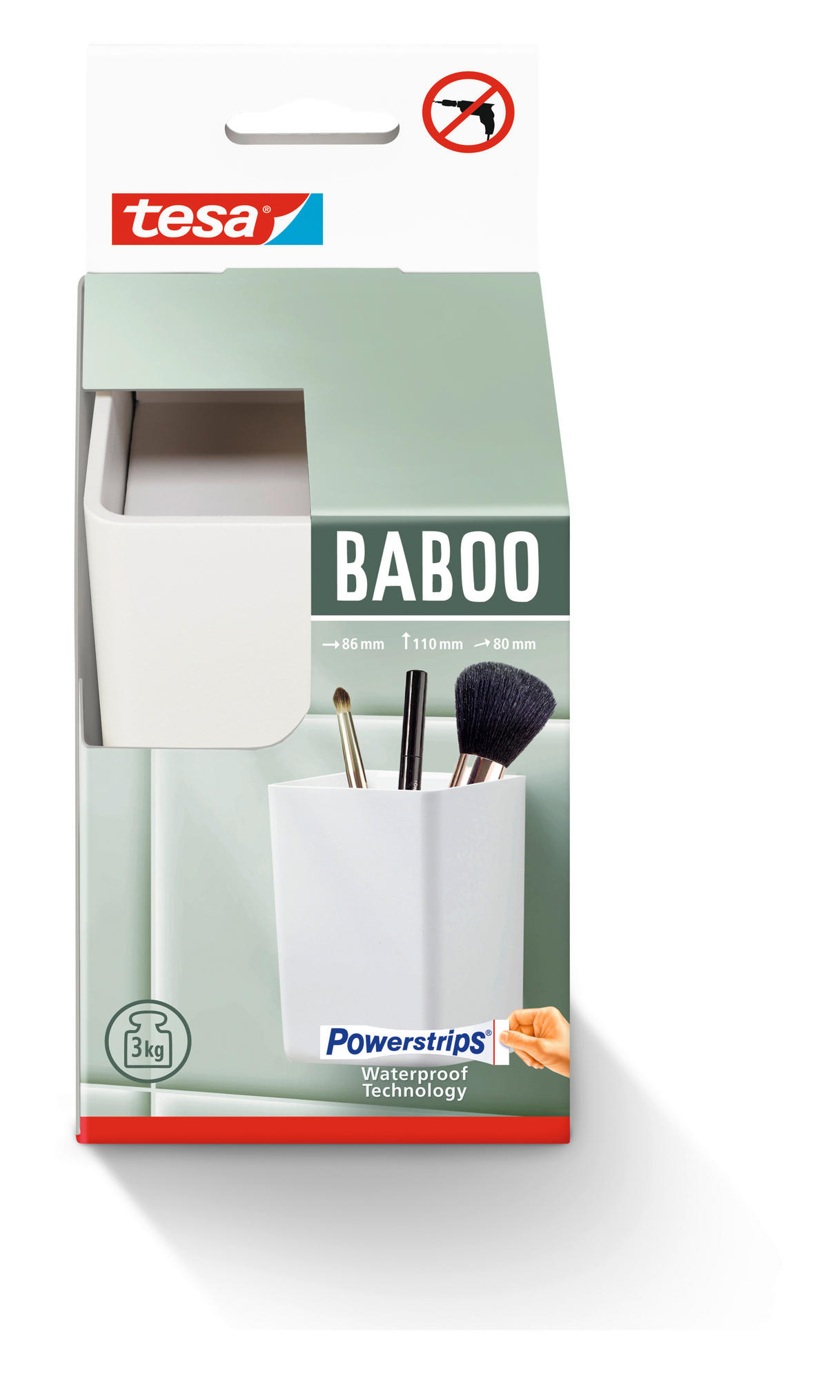 AUFBEWAHRUNGSBOX - Weiß, Basics, Kunststoff (8,6/11/8cm) - Tesa