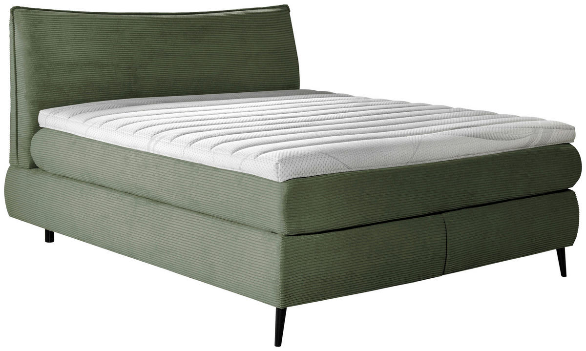 BOXSPRINGBETT 160/200 cm  in Grün  - Schwarz/Grün, Trend, Holz/Textil (160/200cm) - Esposa