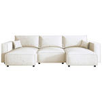 WOHNLANDSCHAFT Creme Webstoff  - Creme/Schwarz, MODERN, Kunststoff/Textil (153/350/153cm) - Xora