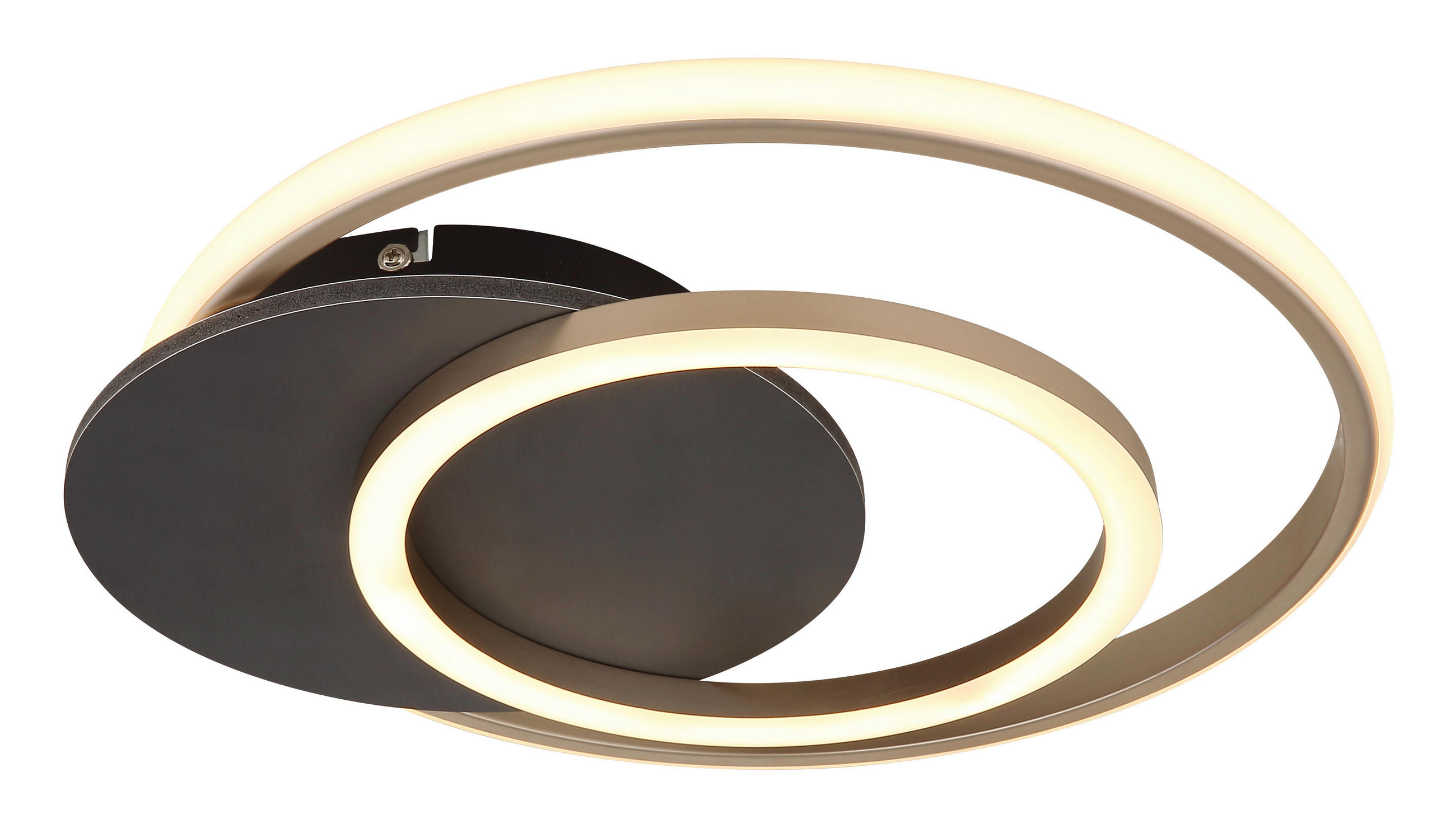 STROPNÍ LED SVÍTIDLO, 38/36/6,5 cm - šedá/opál, Design, kompozitní dřevo/plast (38/36/6,5cm) - Globo