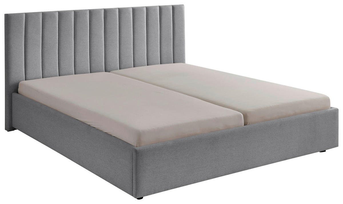 POLSTERBETT 180/200 cm  in Anthrazit  - Anthrazit/Schwarz, Design, Holz/Textil (180/200cm) - Boxxx