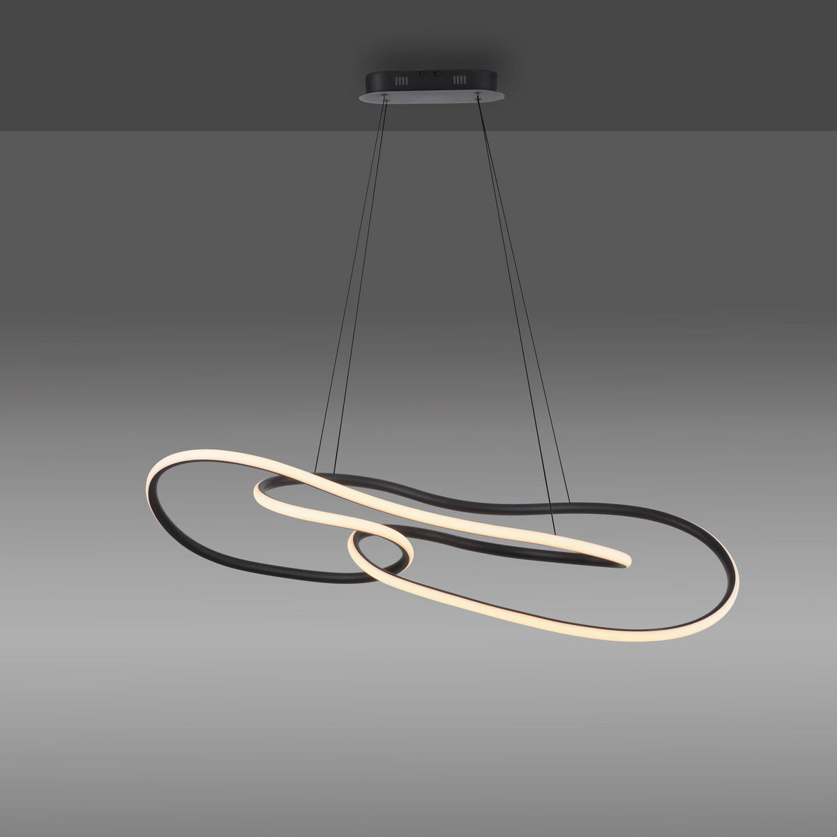 VISEČA LED-SVETILKA  TWIST 64 W//2700 K/230 V/ - črna, Design, kovina/umetna masa (122/40/120cm)