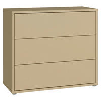 KOMMODE , 95/83/42 cm, 3 Schublade(n)  - Silberfarben/Hellgelb, Trend, Holzwerkstoff/Kunststoff (95/83/42cm) - Carryhome