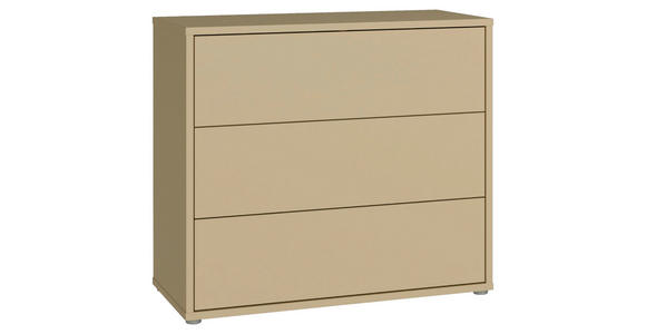 KOMMODE , 95/83/42 cm, 3 Schublade(n)  - Silberfarben/Hellgelb, Trend, Holzwerkstoff/Kunststoff (95/83/42cm) - Carryhome