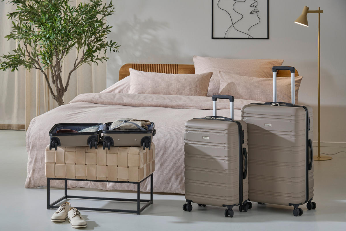REISEKOFFERSET Mokka 3-teilig  - Mokka, Basics, Kunststoff/Textil - Novel