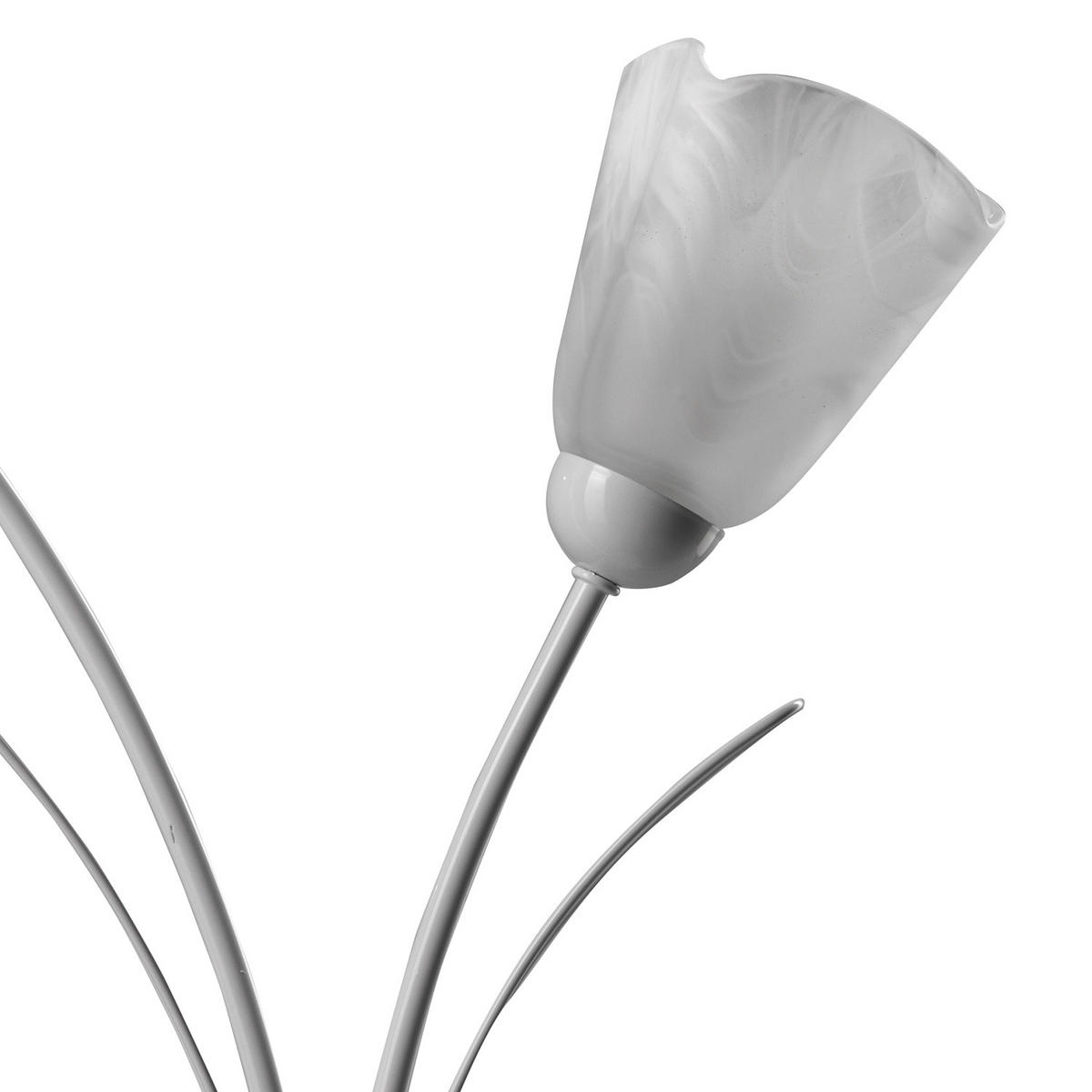 NACHTTISCHLEUCHTE 42/60 cm   - Weiß, KONVENTIONELL, Glas/Metall (42/60cm)