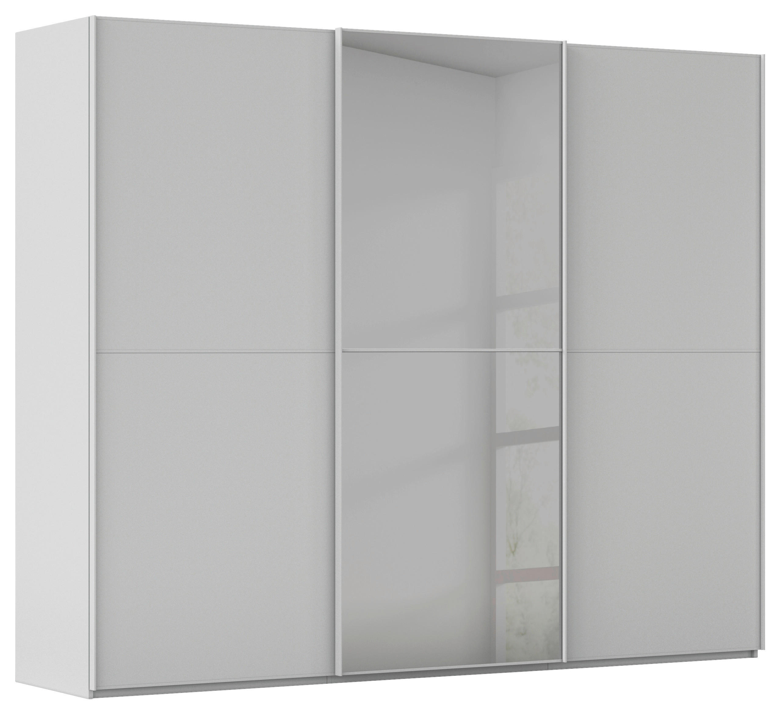 SCHWEBETÜRENSCHRANK 242/223/68 cm 3-türig Grau  - Grau, KONVENTIONELL, Glas/Holzwerkstoff (242/223/68cm) - Novel