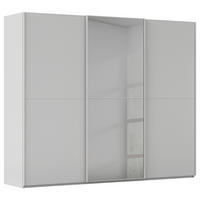SCHWEBETÜRENSCHRANK 242/223/68 cm 3-türig Grau  - Grau, KONVENTIONELL, Glas/Holzwerkstoff (242/223/68cm) - Novel