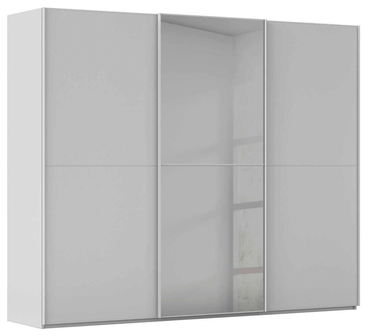 SCHWEBETÜRENSCHRANK 242/223/68 cm 3-türig Grau  - Grau, KONVENTIONELL, Glas/Holzwerkstoff (242/223/68cm) - Novel