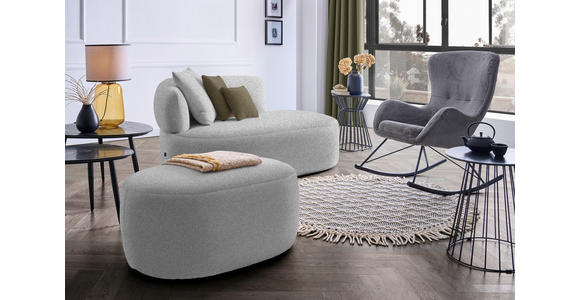 RÉCAMIERE in Bouclé Taupe, Olivgrün  - Taupe/Schwarz, MODERN, Kunststoff/Textil (166/86/105cm) - Hom`in