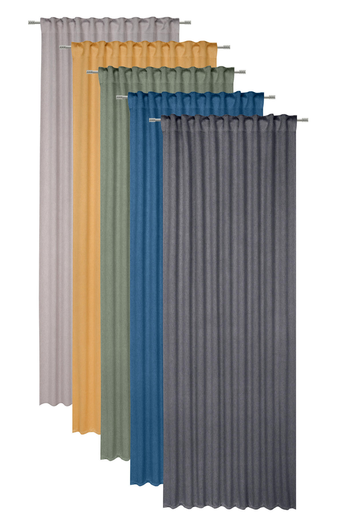 FERTIGVORHANG blickdicht  - Grau, Basics, Textil (135/245cm) - Esposa