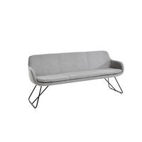 SITZBANK 180/87/65 cm Webstoff Hellgrau Metall  - Hellgrau/Schwarz, Design, Textil/Metall (180/87/65cm) - Musterring
