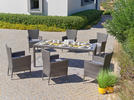 GARTENSET beschichtet Stahl  - Braun/Grau, MODERN, Glas/Kunststoff - Ambia Garden
