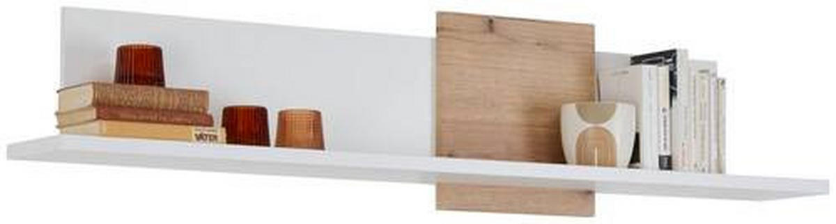 WANDBOARD Weiß, Eichefarben  - Eichefarben/Weiß, Design, Holzwerkstoff (143/20/25cm) - Stylife