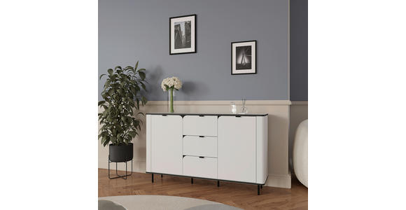 SIDEBOARD  in 136,8/82/35,2 cm  - Schwarz/Weiß, MODERN, Holzwerkstoff/Kunststoff (136,8/82/35,2cm) - Carryhome