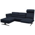 ECKSOFA Dunkelblau Flachgewebe  - Schwarz/Dunkelblau, Design, Textil/Metall (176-217/279-327cm) - Dieter Knoll