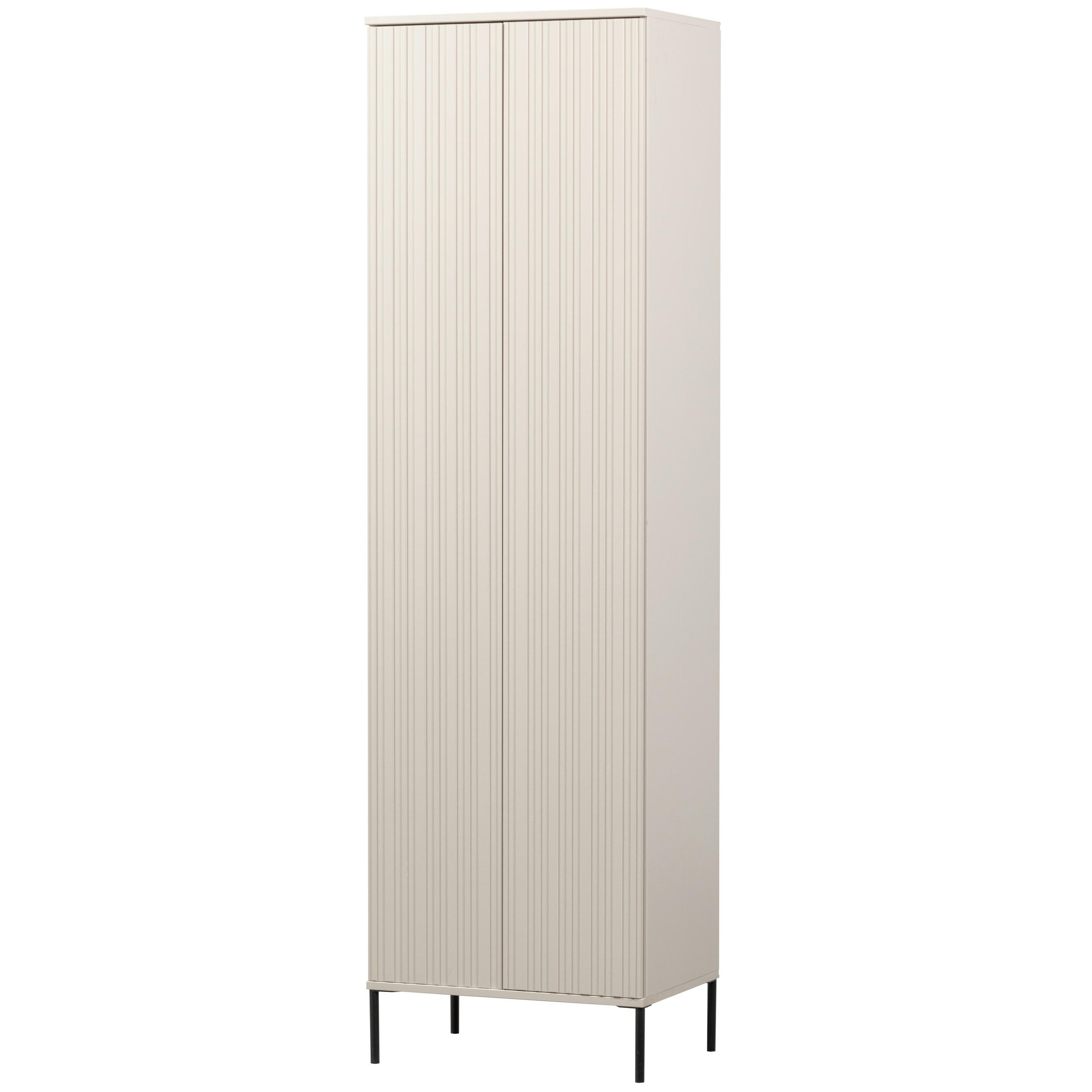 GARDEROBENSCHRANK Gravure  in 60/210/42 cm  - Schwarz/Grau, Design, Holz/Metall (60/210/42cm) - Livetastic