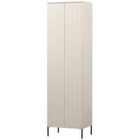 GARDEROBENSCHRANK Gravure  in 60/210/42 cm  - Schwarz/Grau, Design, Holz/Metall (60/210/42cm) - Livetastic