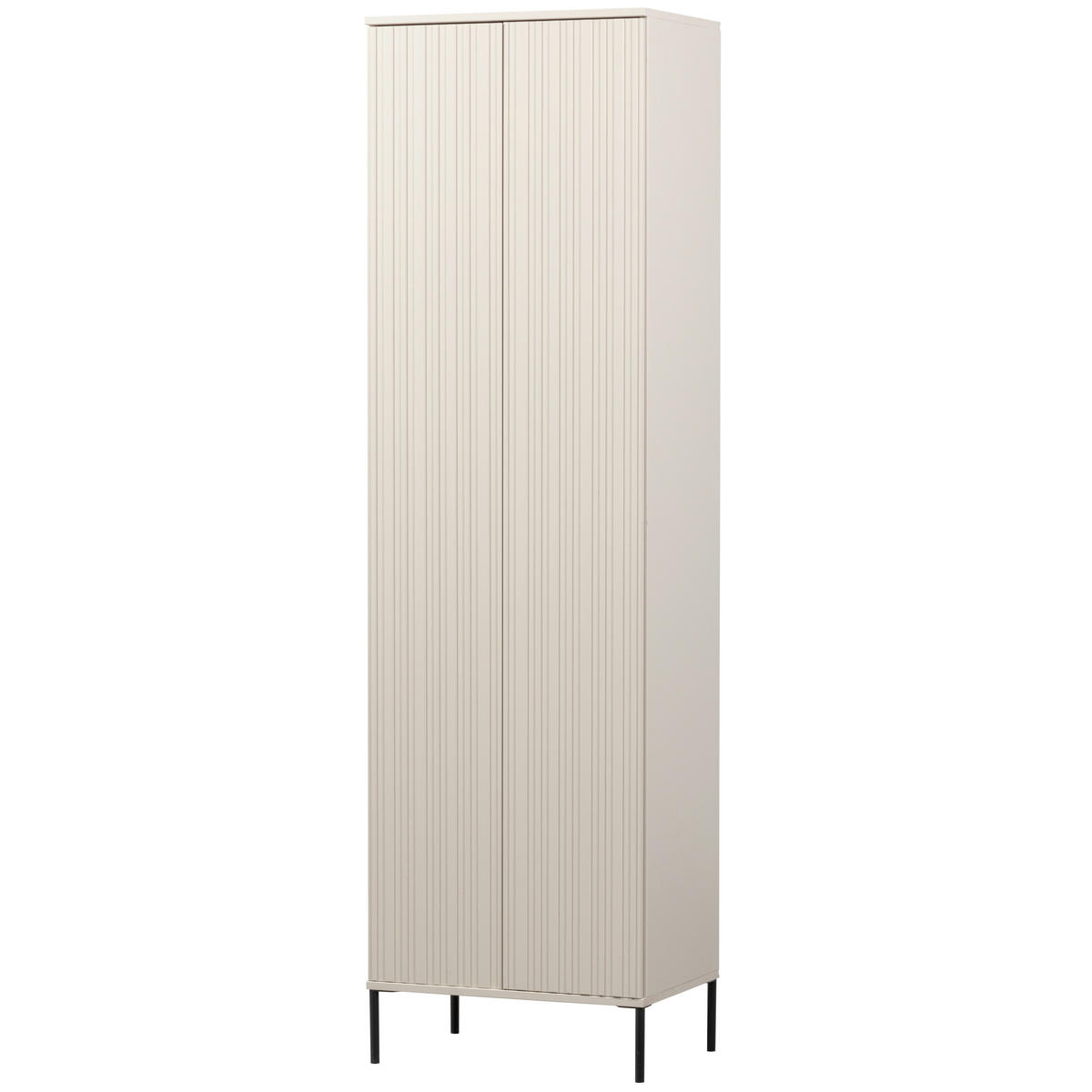 GARDEROBENSCHRANK Gravure  in 60/210/42 cm  - Schwarz/Grau, Design, Holz/Metall (60/210/42cm) - Livetastic