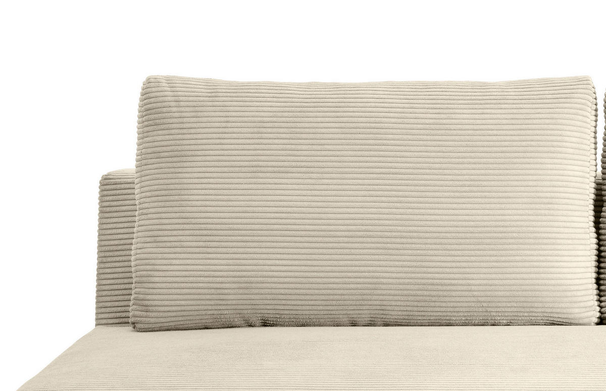 SCHLAFSOFA in Cord Beige  - Beige/Schwarz, Modern, Textil/Metall (198/90/100cm) - Livetastic