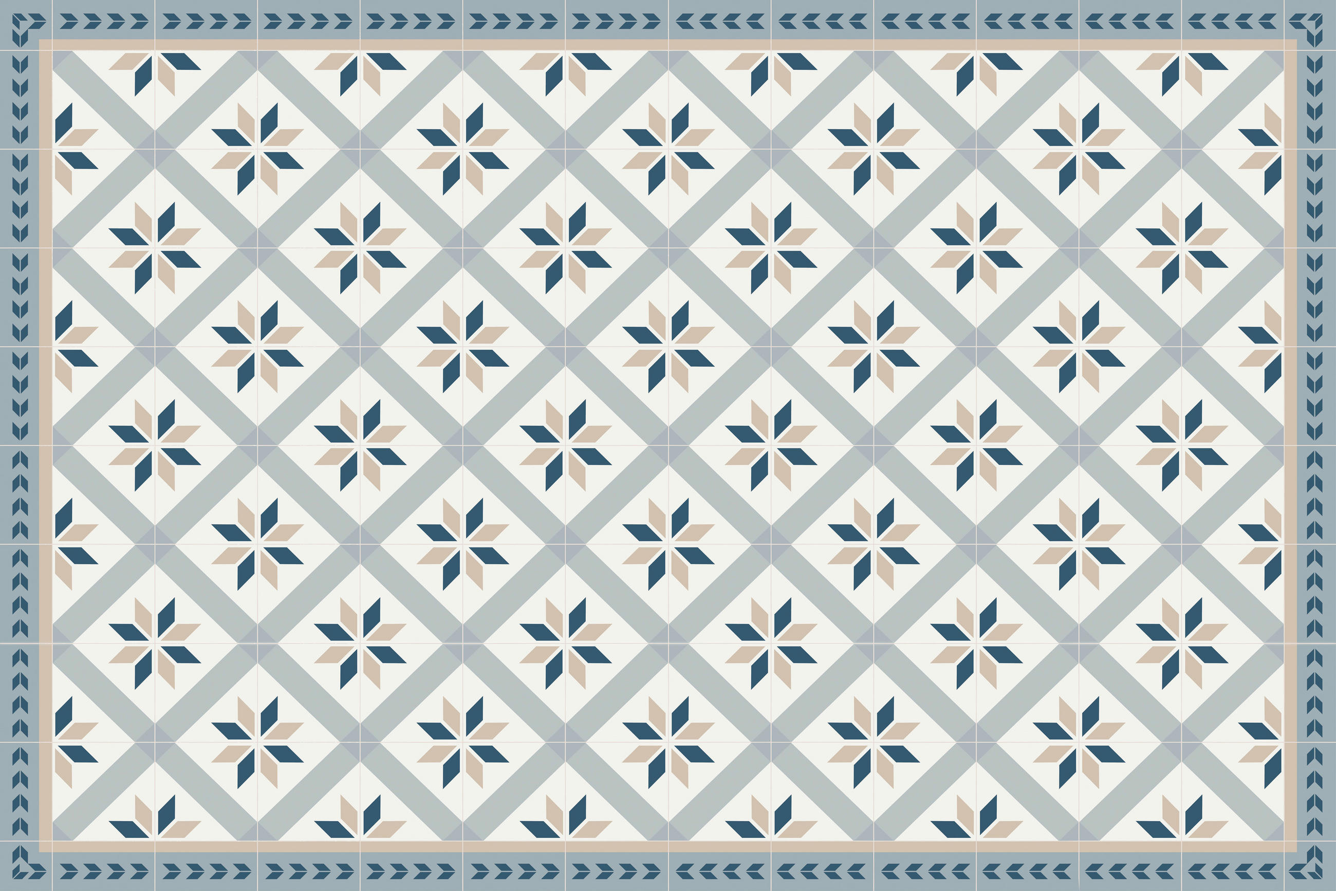 OUTDOORTEPPICH 90/135 cm  - Blau, Design, Kunststoff (90/135cm)