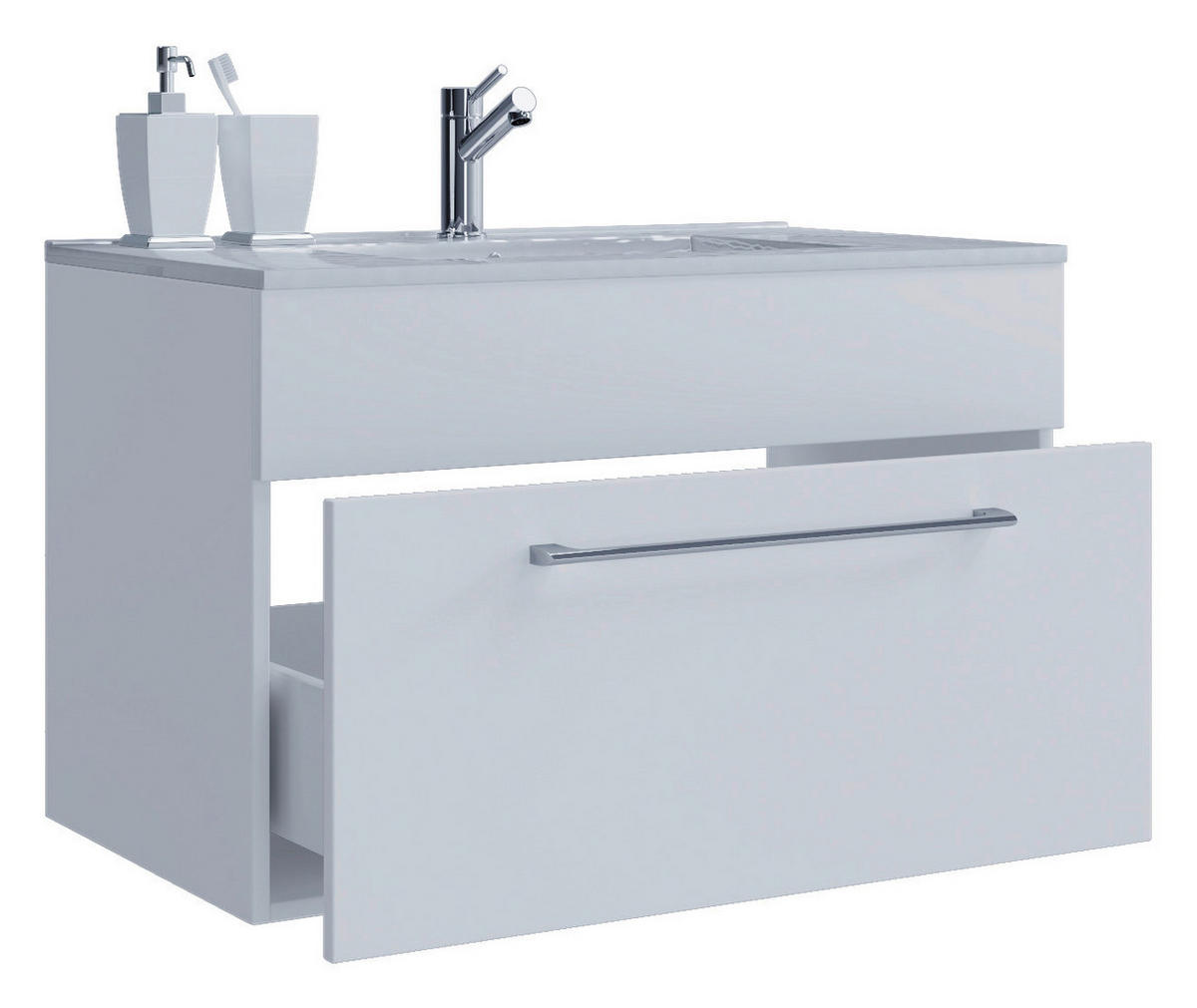 TVÄTTSTÄLL MED KOMMOD 80 cm  - vit/silver, Modern, metall/trämaterial (80cm) - MID.YOU