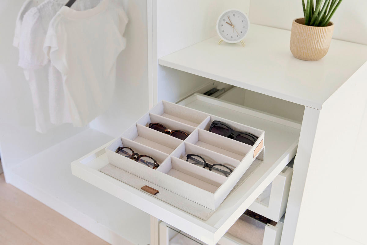 BRILLENBOX - Beige, Basics, Karton/Textil (32/25/5,5cm) - Store It