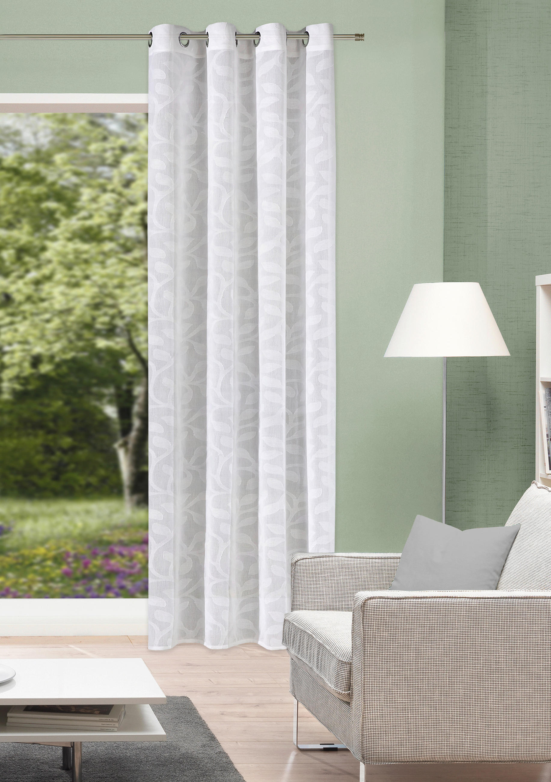 ÖSENSCHAL PIXEL halbtransparent 140/245 cm   - Weiß, Basics, Textil (140/245cm)