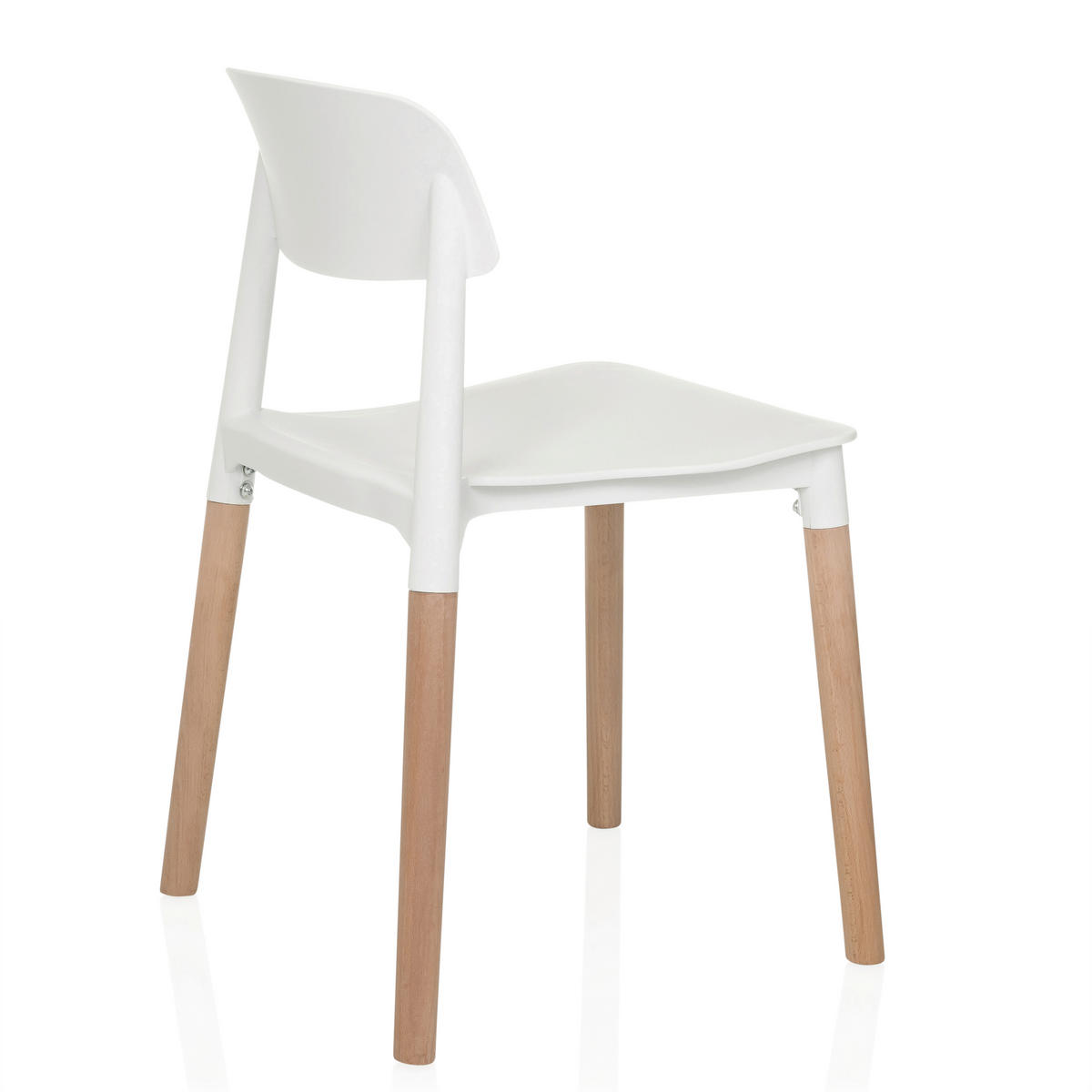 VIERFUßSTUHL  in Kunststoff glatt  - Buchefarben/Weiß, MODERN, Holz/Kunststoff (49/77/49cm) - MID.YOU