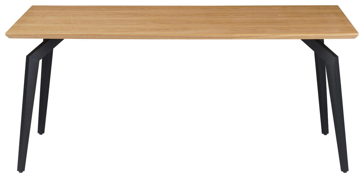 ESSTISCH rechteckig Schwarz, Eichefarben  - Eichefarben/Schwarz, Design, Holzwerkstoff/Metall (180/100/76cm) - Boxxx