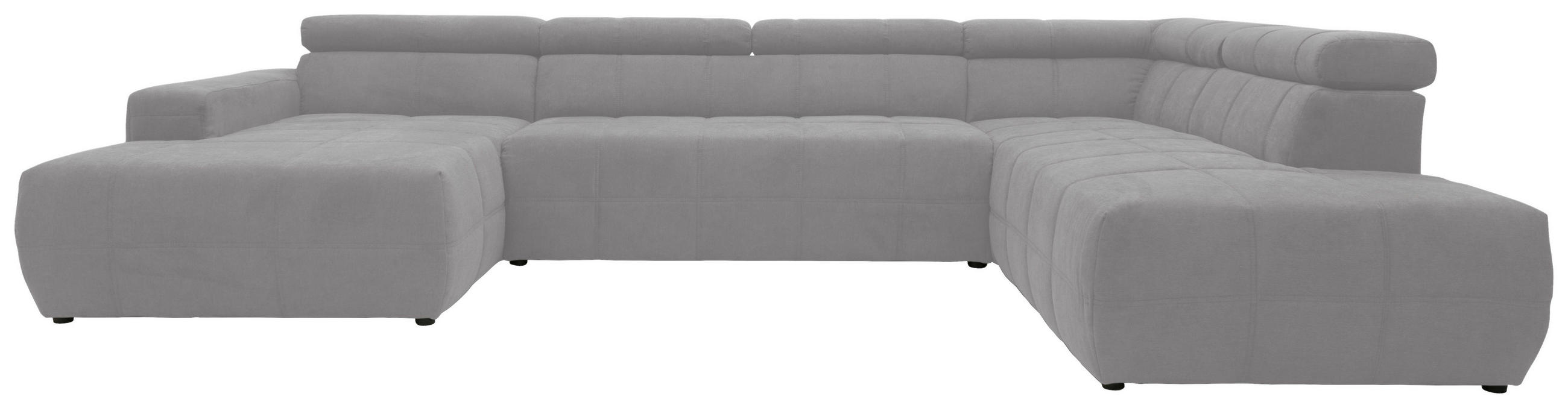 WOHNLANDSCHAFT Silberfarben Mikrofaser  - Silberfarben/Schwarz, Design, Kunststoff/Textil (175/359/228cm) - MID.YOU
