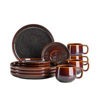 KAFFEESERVICE Rotbraun 12-teilig  - Rotbraun, Basics, Keramik - Mäser