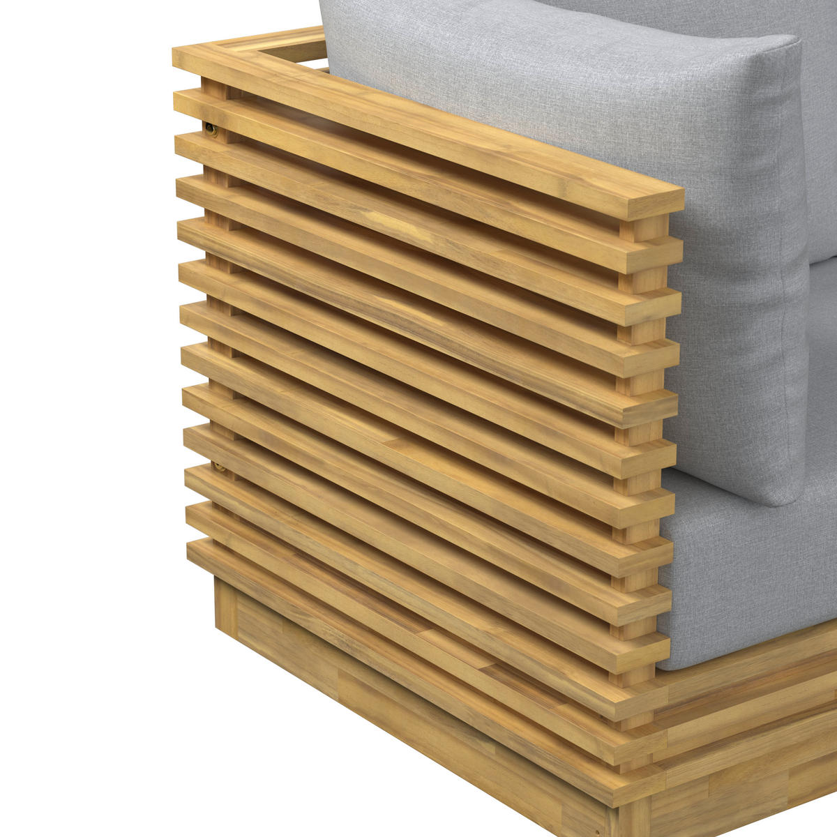 LOUNGEGARNITUR  287/212 cm  Akazie vollmassiv  - Akaziefarben, Natur, Holz/Kunststoff (287/212cm) - Ambia Garden