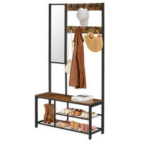 GARDEROBE 4-teilig  in 98/36/185 cm  - Schwarz/Braun, Trend, Holzwerkstoff/Metall (98/36/185cm) - MID.YOU