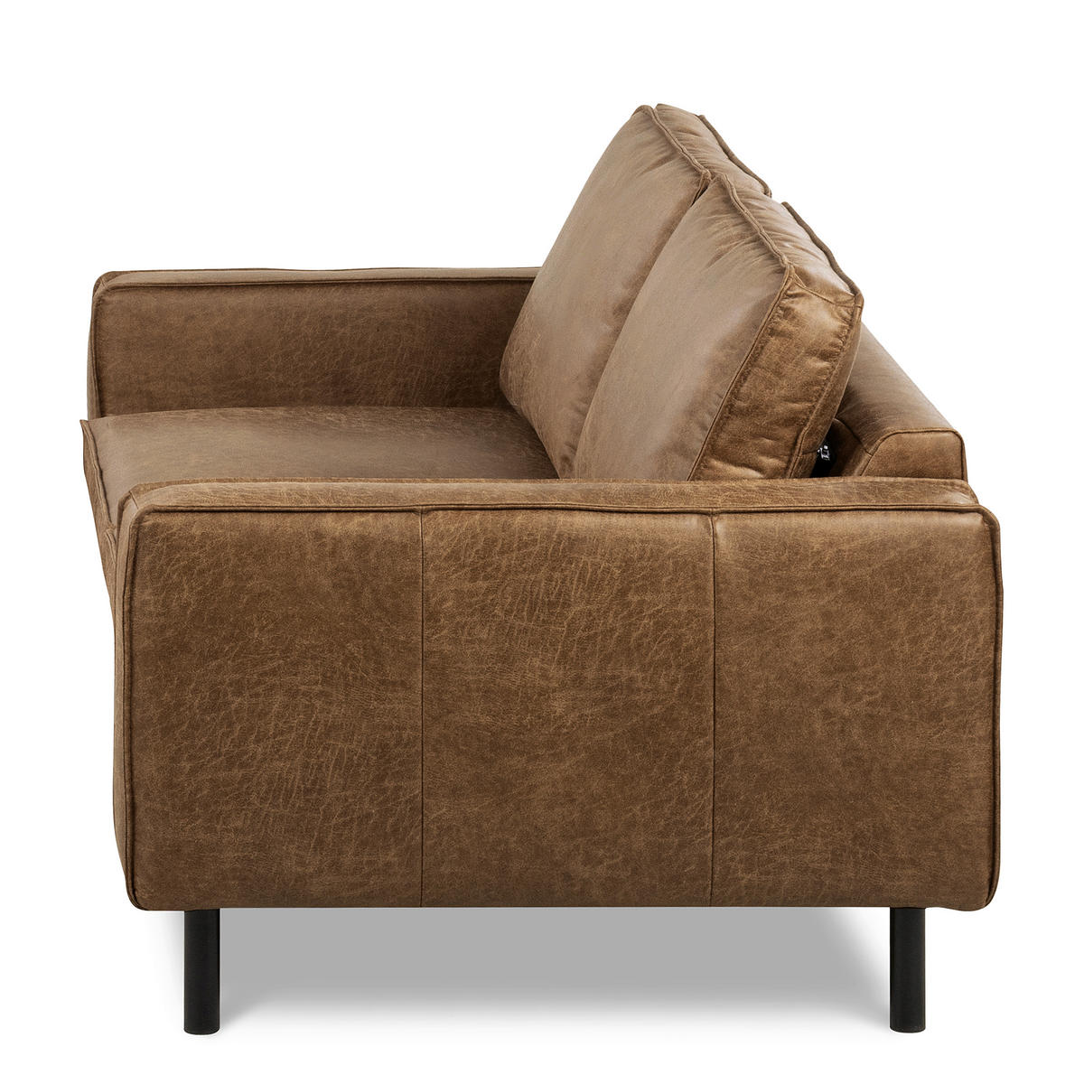 2-SITZER-SOFA Braun Echtleder Lederlook  - Braun, Design, Leder/Textil (148/85/92cm) - Livetastic