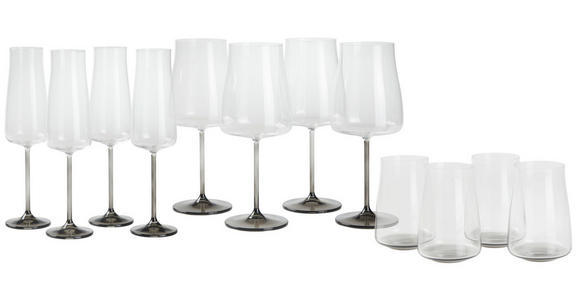 GLÄSERSET Sydney 12-teilig - Transparent/Grau, LIFESTYLE, Glas - Novel
