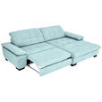 ECKSOFA in Webstoff Türkis  - Türkis/Schwarz, Design, Textil/Metall (265/180cm) - Carryhome