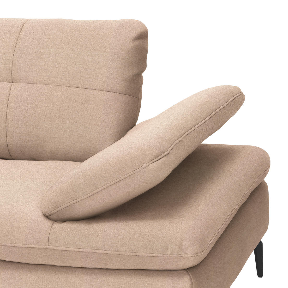 ECKSOFA in Webstoff Hellbraun  179/301 cm  - Hellbraun/Schwarz, Design, Textil/Metall (179/301cm) - Chilliano
