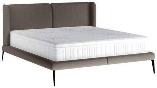 POLSTERBETT gepolstertes Kopfteil 180/200 cm  in Dunkelgrau  - Dunkelgrau/Schwarz, MODERN, Textil/Metall (180/200cm) - Livetastic