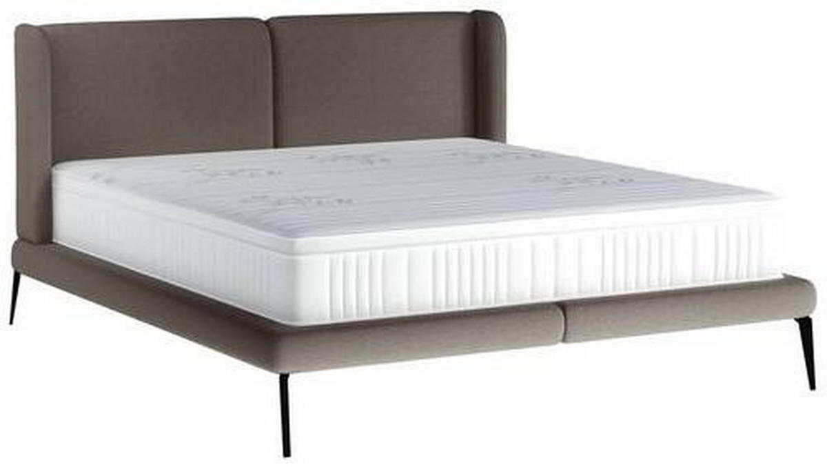 POLSTERBETT 180/200 cm  in Dunkelgrau  - Dunkelgrau/Schwarz, Modern, Textil/Metall (180/200cm) - Livetastic